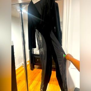 Sexy velvet/sheer one piece